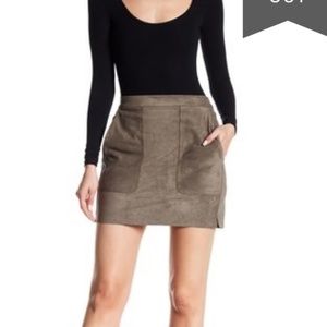 Dress Forum Olive Green Faux Suede Skirt